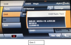 JLR GEN1 Signal Noise Ratio Display on D-JV-2