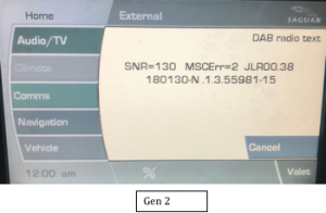 JLR GEN2 Signal Noise Ratio Display on D-JV-2